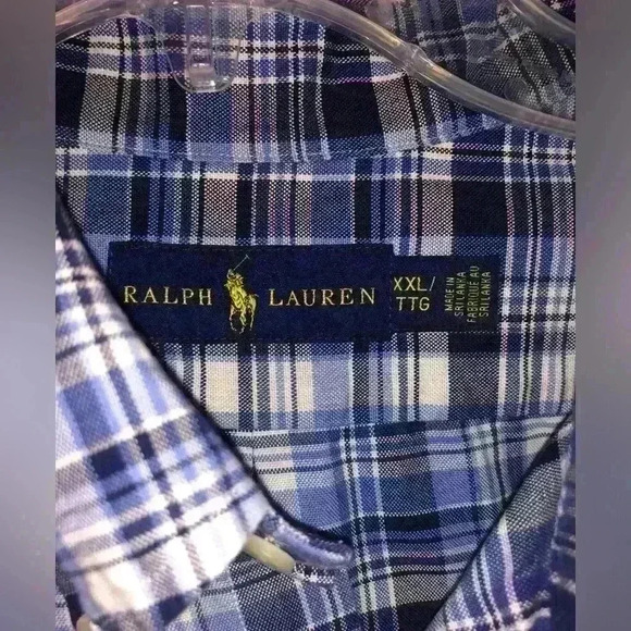 Ralph Lauren shirt size XXL color blue and white - Picture 6 of 7